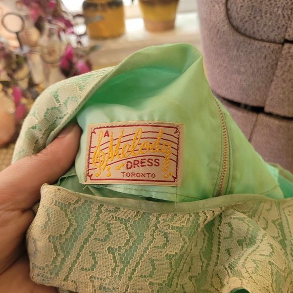 PROM 👗HOST PICK 💐Vintage 1950s,Rare Classic, A Melody Dress, light mintgreenUS6 - Picture 4 of 4